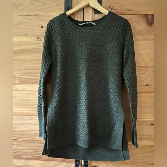 Athleta Sweaters - Athleta Merino Thermal Honeycomb Tunic Sweater Green M